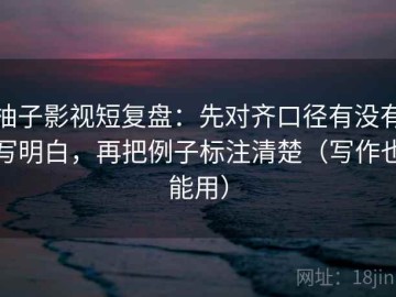 柚子影视短复盘：先对齐口径有没有写明白，再把例子标注清楚（写作也能用）