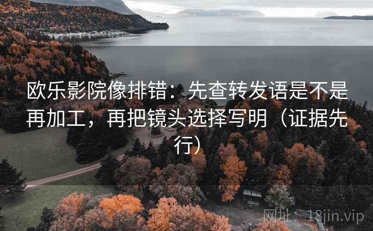 欧乐影院像排错：先查转发语是不是再加工，再把镜头选择写明（证据先行）